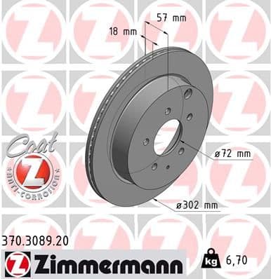 Disc frana ZIMMERMANN COAT Z 370.3089.20