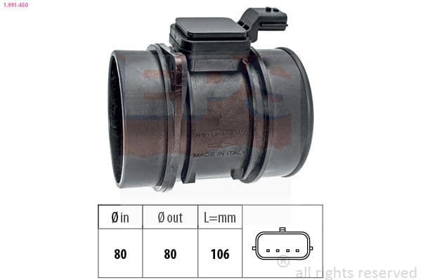 senzor debit aer EPS Made in Italy - OE Equivalent 1.991.450