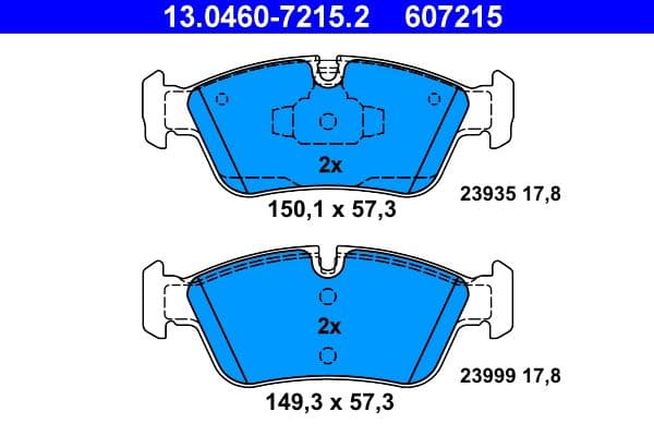 set placute frana,frana disc ATE 13.0460-7215.2