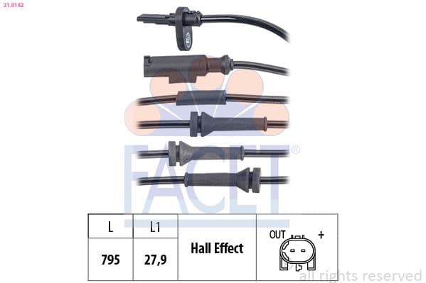 senzor,turatie roata FACET Made in Italy - OE Equivalent 21.0142
