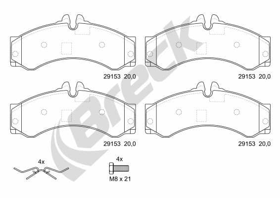 set placute frana,frana disc BRECK 29153 00 703 00