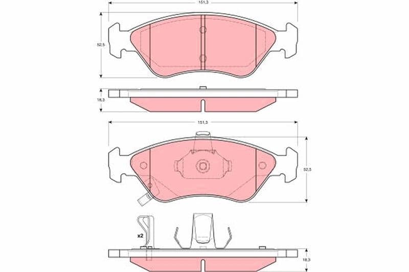 set placute frana,frana disc TRW GDB3173