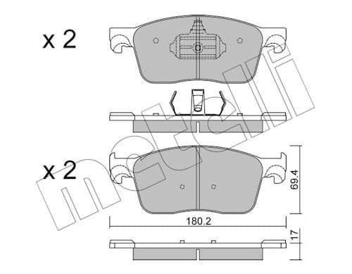 set placute frana,frana disc METELLI 22-1107-0