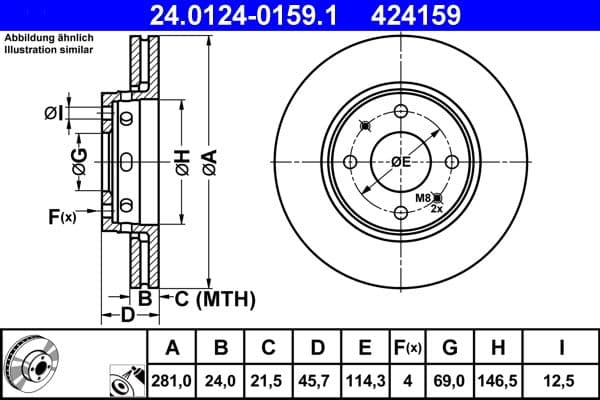 Disc frana ATE 24.0124-0159.1