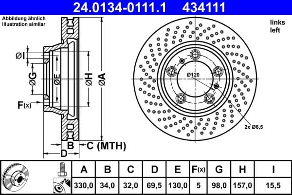 Disc frana ATE 24.0134-0111.1