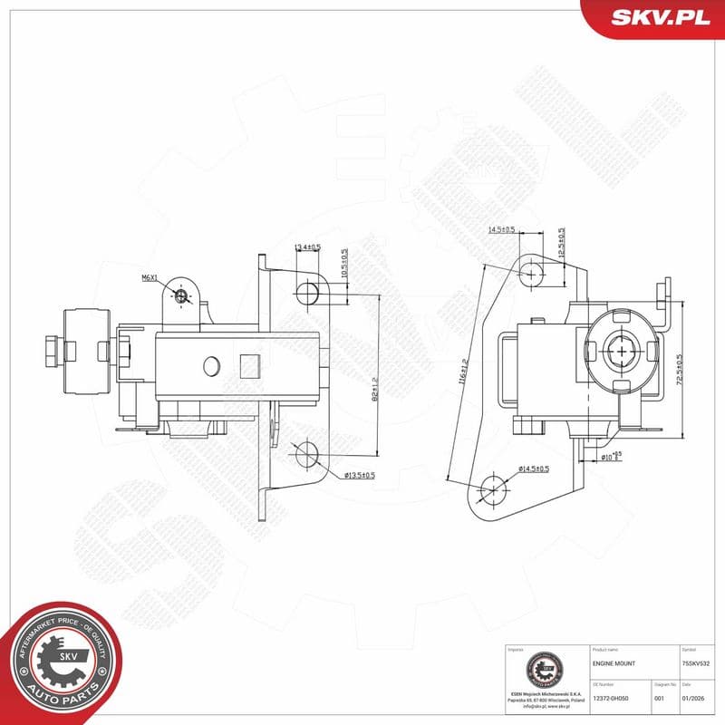 Suport motor ESEN SKV 75SKV532