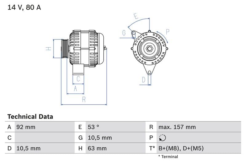 Generator / Alternator BOSCH 0 986 040 220