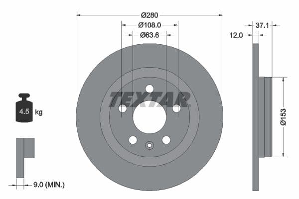 Disc frana TEXTAR PRO 92323803