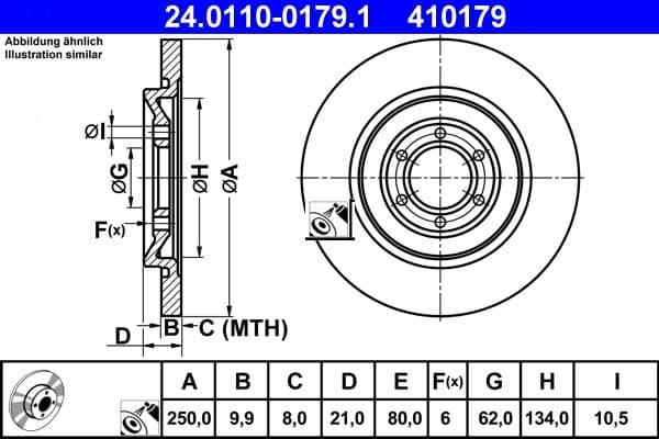 Disc frana ATE 24.0110-0179.1