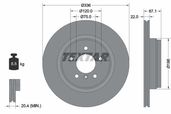 Disc frana TEXTAR PRO+ 92137905