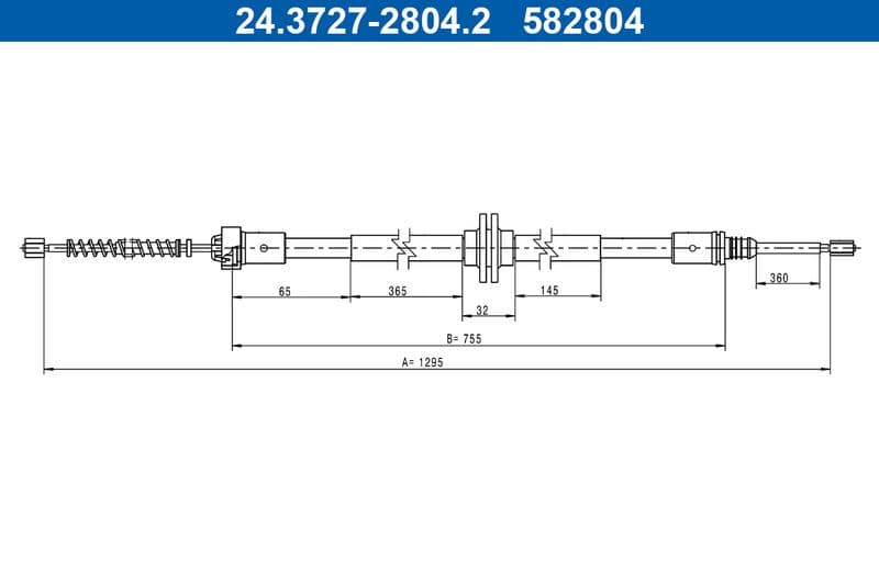 Cablu, frana de parcare ATE 24.3727-2804.2