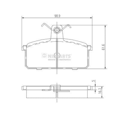 set placute frana,frana disc NIPPARTS J3608008