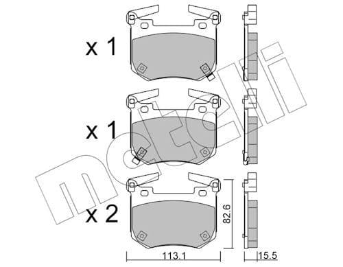 set placute frana,frana disc METELLI 22-1307-0
