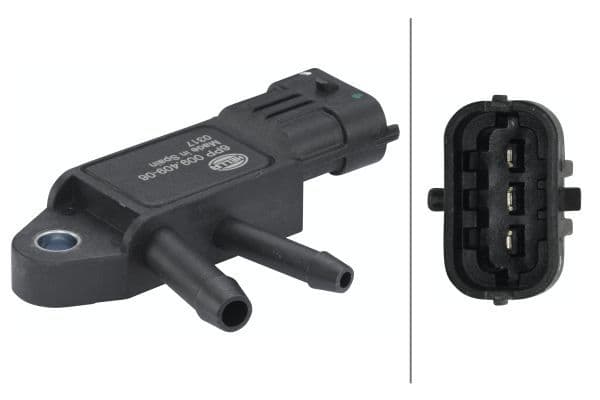 Senzor, presiune gaze evacuare HELLA 6PP 009 409-061