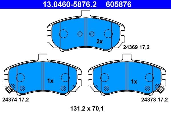 set placute frana,frana disc ATE 13.0460-5876.2