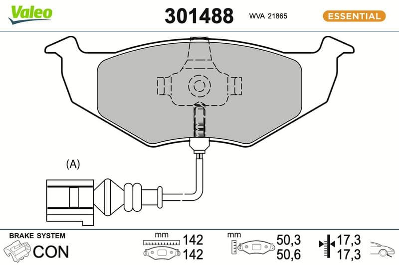 set placute frana,frana disc VALEO ESSENTIAL 301488