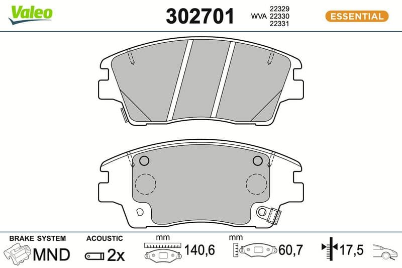 set placute frana,frana disc VALEO 302701