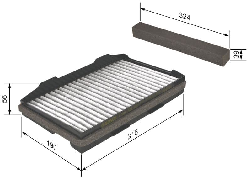 Filtru, aer habitaclu BOSCH 1 987 432 401