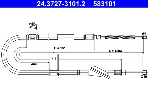 Cablu, frana de parcare ATE 24.3727-3101.2