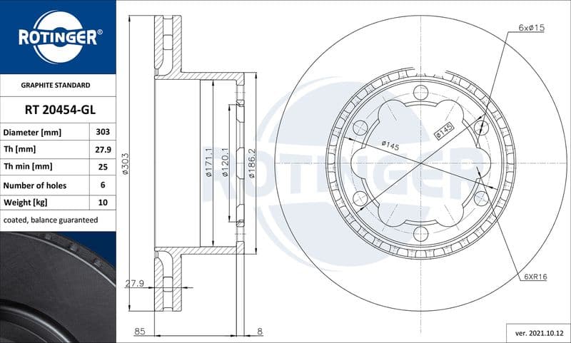 Disc frana ROTINGER GRAPHITE LINE RT 20454-GL