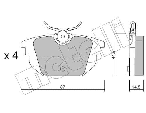 set placute frana,frana disc METELLI 22-0299-0