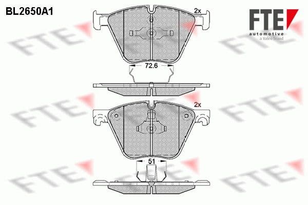 set placute frana,frana disc FTE 9011038