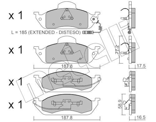 set placute frana,frana disc METELLI 22-0569-0