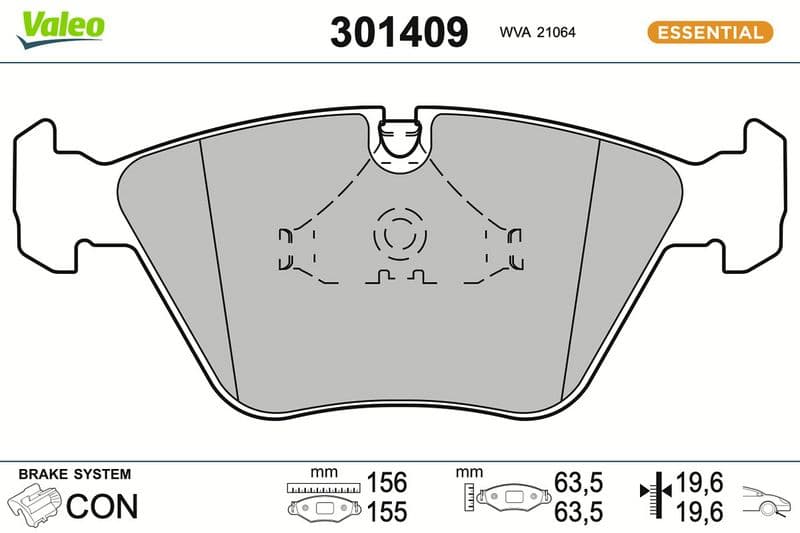 set placute frana,frana disc VALEO ESSENTIAL 301409
