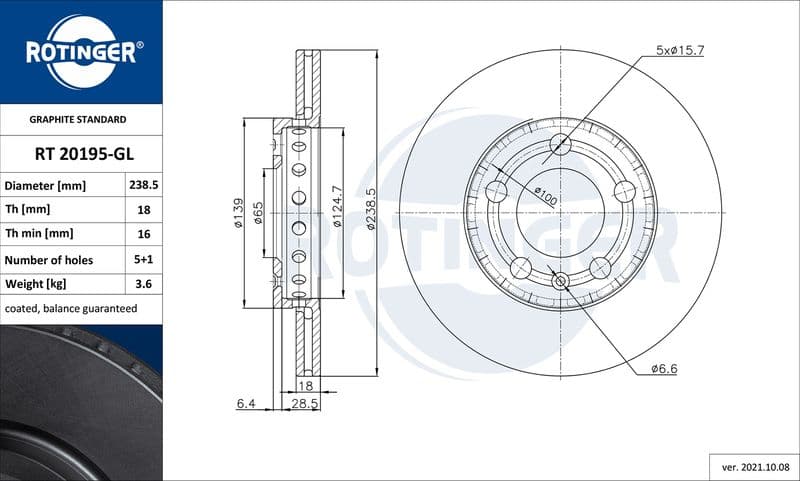 Disc frana ROTINGER GRAPHITE LINE RT 20195-GL