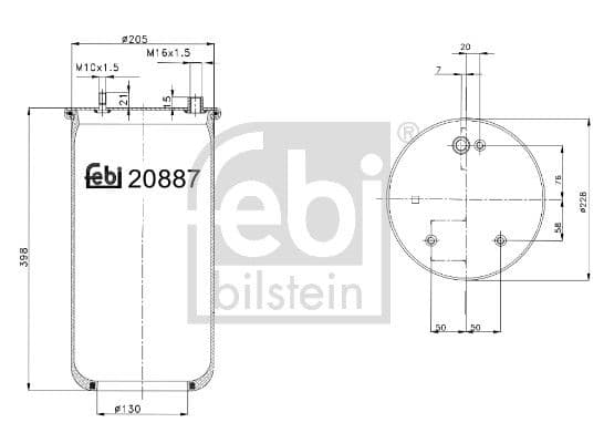 Burduf, suspensie pneumatica FEBI BILSTEIN 20887