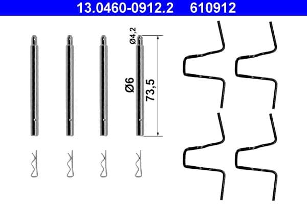 Set accesorii, placute frana ATE 13.0460-0912.2
