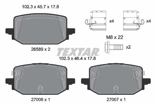 set placute frana,frana disc TEXTAR Q+ 2658901