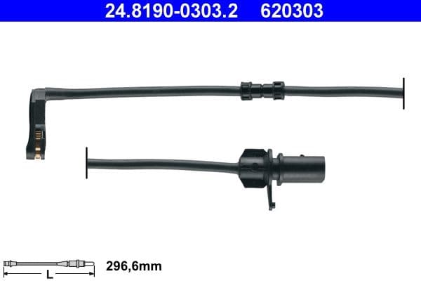 senzor de avertizare,uzura placute de frana ATE 24.8190-0303.2