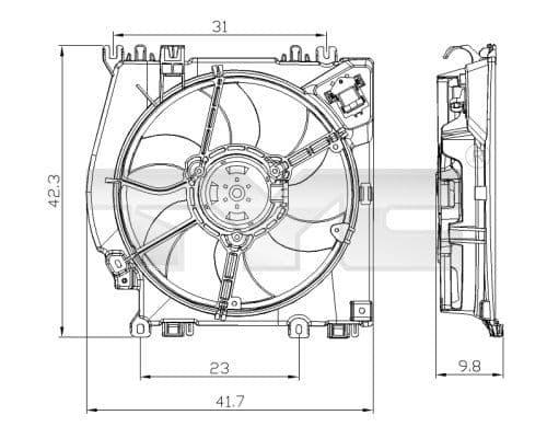 Ventilator, radiator TYC 828-0001