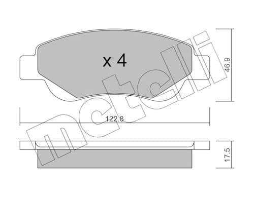 set placute frana,frana disc METELLI 22-0637-0