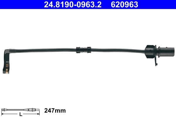 senzor de avertizare,uzura placute de frana ATE 24.8190-0963.2
