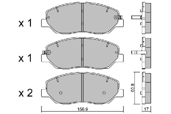set placute frana,frana disc AISIN Premium ADVICS by BPHY-1008