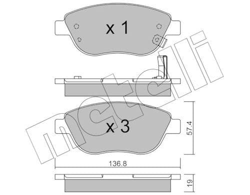 set placute frana,frana disc METELLI 22-0322-2