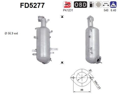 Filtru funingine/particule, sist.de esapament AS-PL FD5277