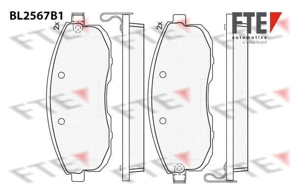 set placute frana,frana disc FTE 9011090