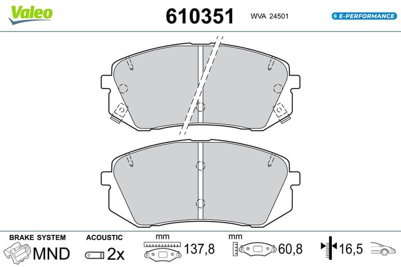 set placute frana,frana disc VALEO 610351