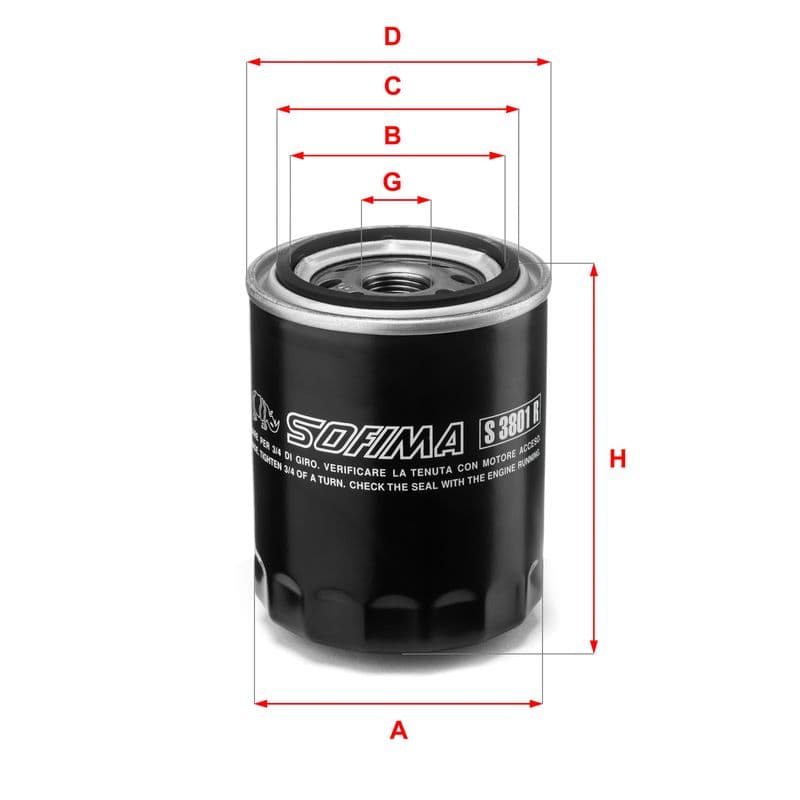 Filtru ulei SOFIMA S 3801 R