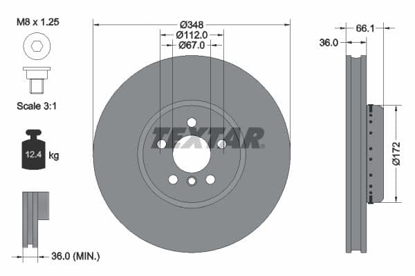 Disc frana TEXTAR PRO+ 92288725
