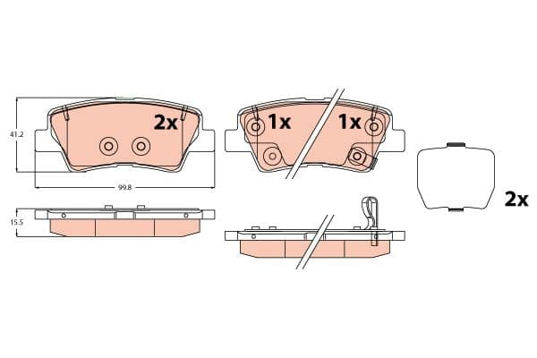 set placute frana,frana disc TRW GDB2309