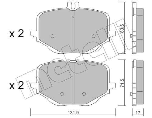 set placute frana,frana disc METELLI 22-1314-0