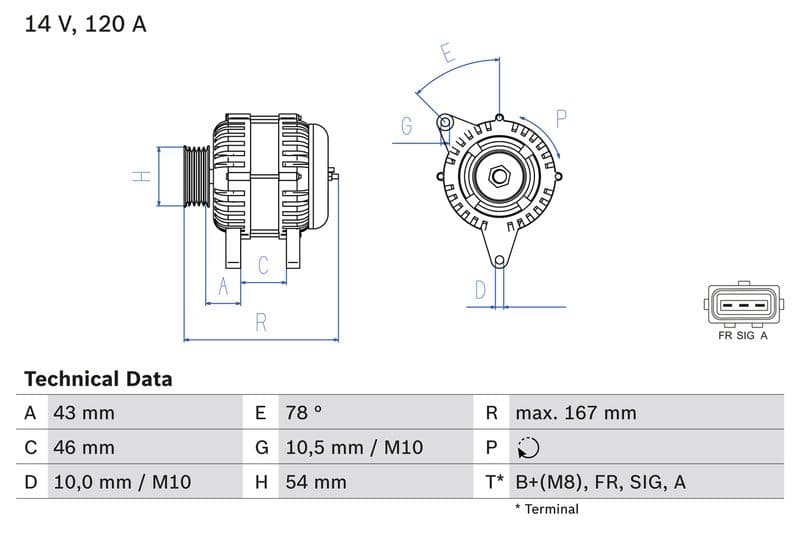 Generator / Alternator BOSCH 0 986 049 171