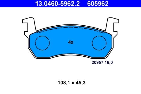 set placute frana,frana disc ATE 13.0460-5962.2