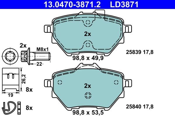 set placute frana,frana disc ATE Ceramic 13.0470-3871.2