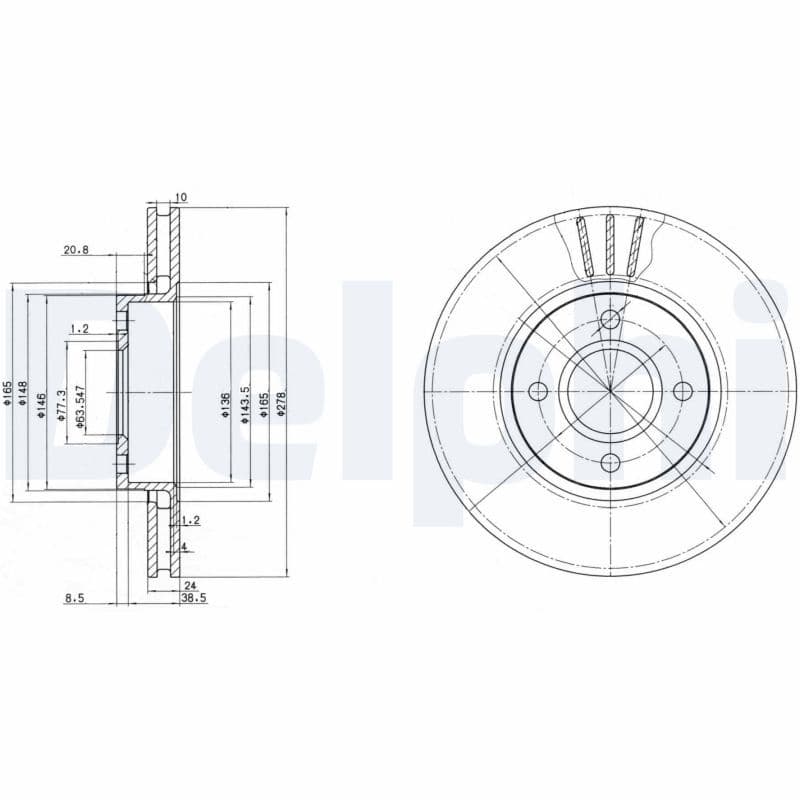 Disc frana DELPHI BG3056