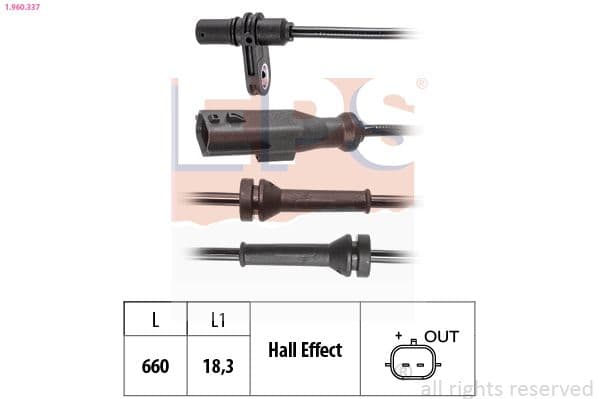 senzor,turatie roata EPS Made in Italy - OE Equivalent 1.960.337